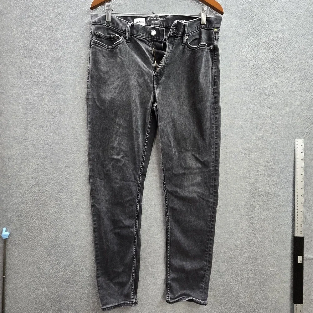 Banana Republic Men Jeans 34X32 Black Denim Travel‎  Slim